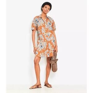 Loft Floral Flounce Mini Full Loose Fit Quiet Luxury Dress Size XXL New